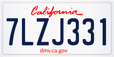 CA license plate 7LZJ331