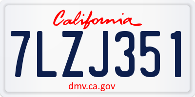 CA license plate 7LZJ351