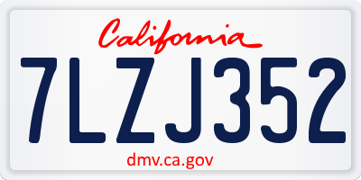CA license plate 7LZJ352