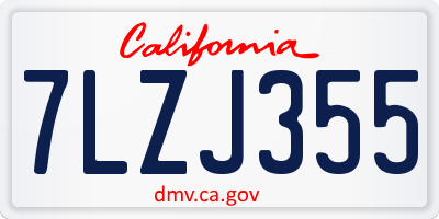CA license plate 7LZJ355