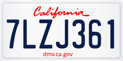 CA license plate 7LZJ361