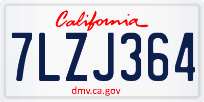 CA license plate 7LZJ364