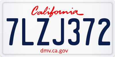 CA license plate 7LZJ372