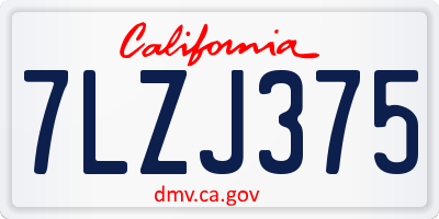 CA license plate 7LZJ375