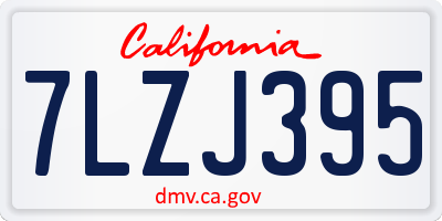 CA license plate 7LZJ395