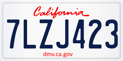 CA license plate 7LZJ423