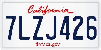 CA license plate 7LZJ426