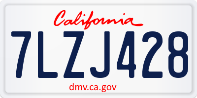 CA license plate 7LZJ428