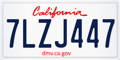 CA license plate 7LZJ447
