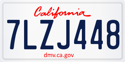 CA license plate 7LZJ448