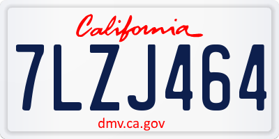 CA license plate 7LZJ464