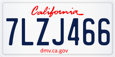 CA license plate 7LZJ466