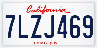 CA license plate 7LZJ469