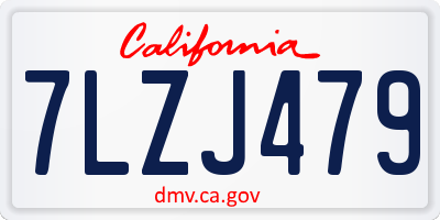 CA license plate 7LZJ479