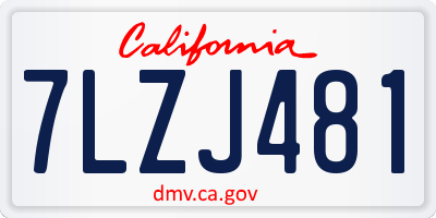 CA license plate 7LZJ481