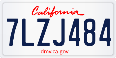 CA license plate 7LZJ484