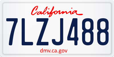 CA license plate 7LZJ488