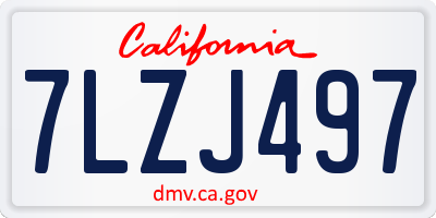 CA license plate 7LZJ497
