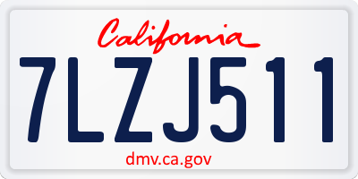 CA license plate 7LZJ511
