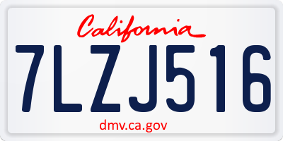 CA license plate 7LZJ516