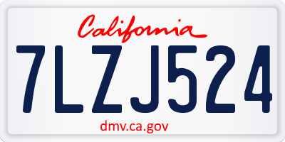 CA license plate 7LZJ524