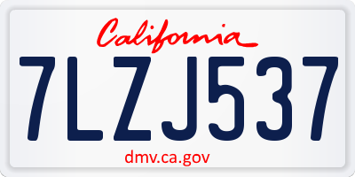 CA license plate 7LZJ537