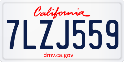 CA license plate 7LZJ559