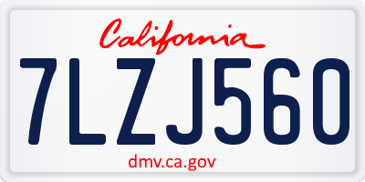 CA license plate 7LZJ560
