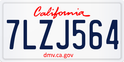 CA license plate 7LZJ564