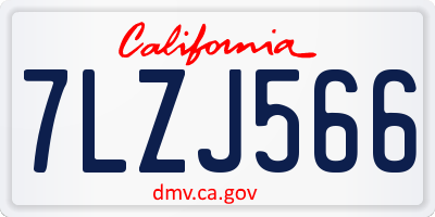 CA license plate 7LZJ566