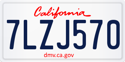 CA license plate 7LZJ570