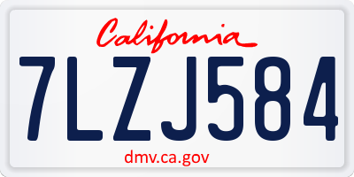 CA license plate 7LZJ584