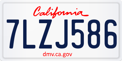CA license plate 7LZJ586