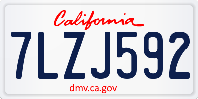 CA license plate 7LZJ592