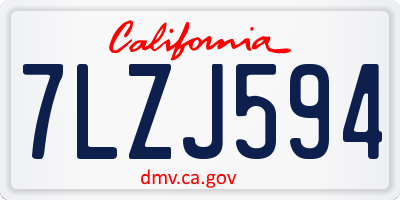 CA license plate 7LZJ594