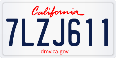 CA license plate 7LZJ611