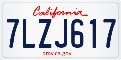 CA license plate 7LZJ617