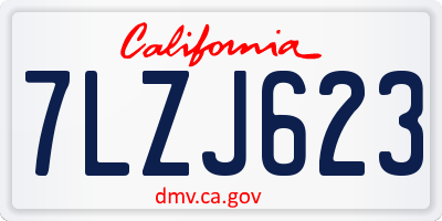 CA license plate 7LZJ623