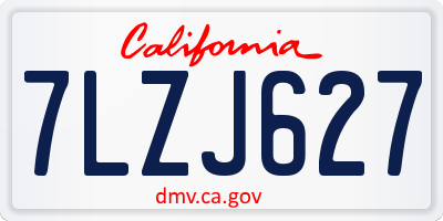 CA license plate 7LZJ627
