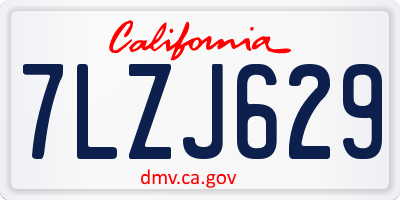 CA license plate 7LZJ629