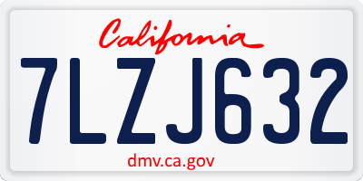 CA license plate 7LZJ632