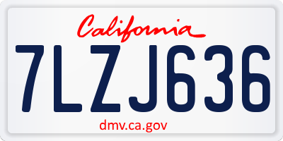 CA license plate 7LZJ636