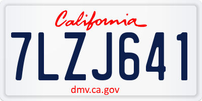 CA license plate 7LZJ641
