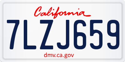 CA license plate 7LZJ659