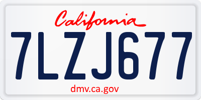 CA license plate 7LZJ677