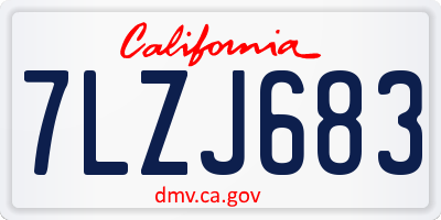 CA license plate 7LZJ683