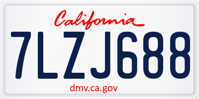 CA license plate 7LZJ688