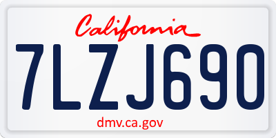 CA license plate 7LZJ690