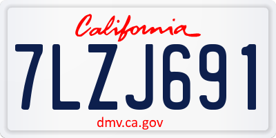 CA license plate 7LZJ691