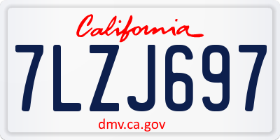 CA license plate 7LZJ697